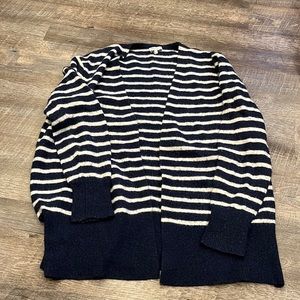 Madewell blue & white stripped cardigan.